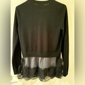 Wool sweater with lace